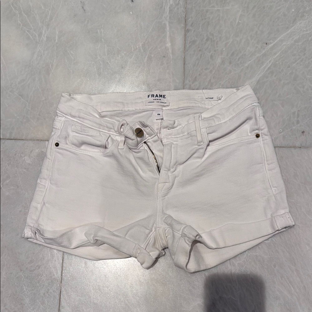 Frame Denim Women's White Denim Shorts